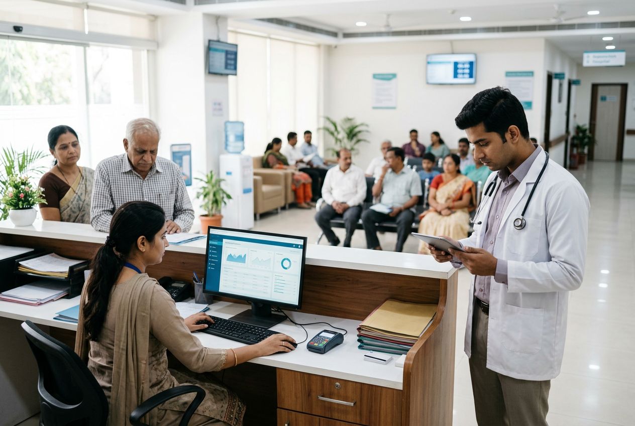 Hospital reception desk